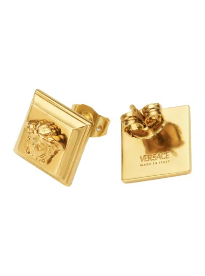 Versace Medusa Square Earrings In Gold