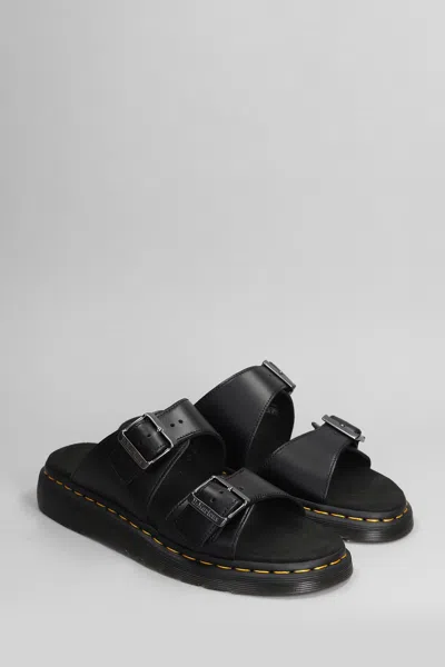 Dr. Martens Zebrillus Myles Leather Sandals In Black Brando
