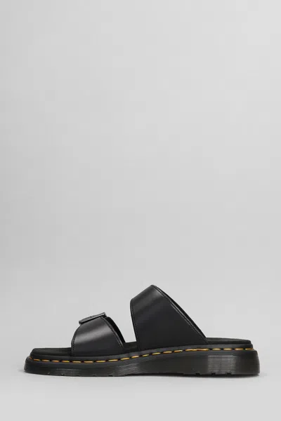 Dr. Martens Zebrillus Myles Leather Sandals In Black Brando