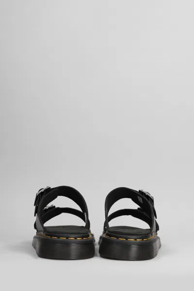 Dr. Martens Zebrillus Myles Leather Sandals In Black Brando
