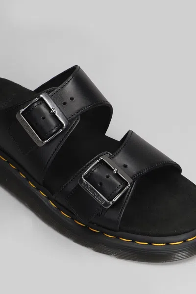 Dr. Martens Zebrillus Myles Leather Sandals In Black Brando