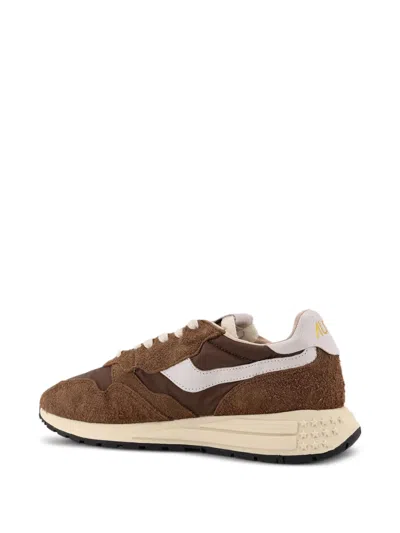 Autry Brown Leather Sneakers With Timeless Design In Brown