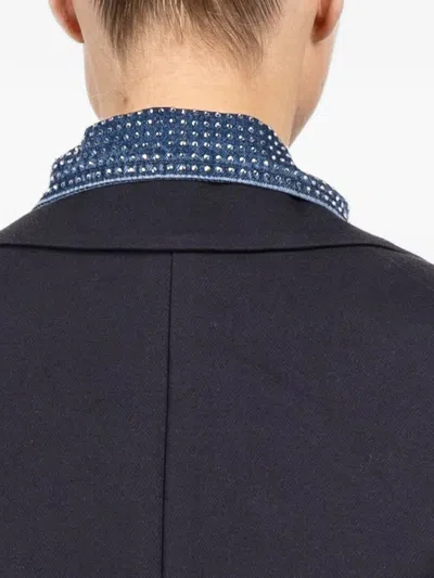 Veronica Beard Buttoned Embellished Tie In Blue