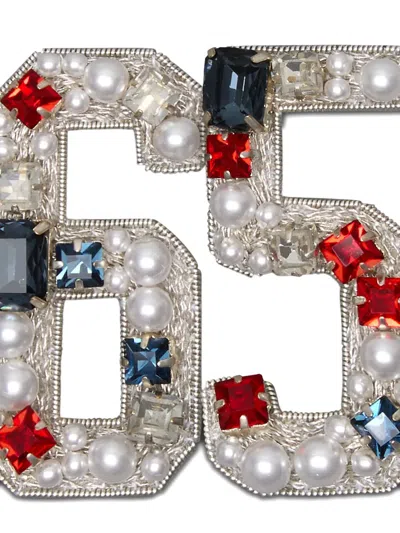 Thom Browne Number-motif Brooch In Brown