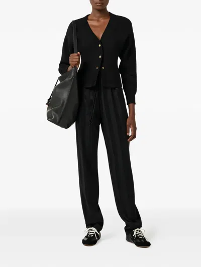 Elisabetta Franchi Striped Trousers In Black