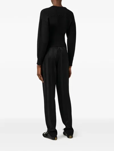 Elisabetta Franchi Striped Trousers In Black