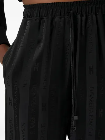 Elisabetta Franchi Striped Trousers In Black