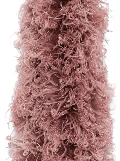 Valentino Feathers Scarf With Ostrich And Turkey Feathers In Brown