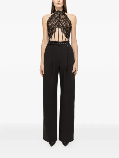 Nissa Sequin Lace Bodysuit In Black