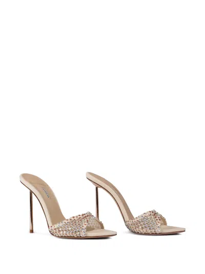 Le Silla Gilda Embellished Mules In Neutral