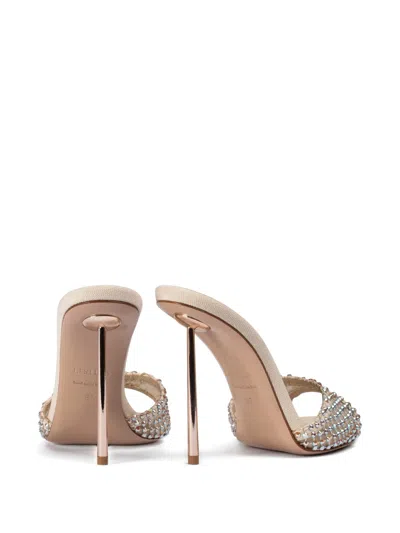 Le Silla Gilda Embellished Mules In Neutral