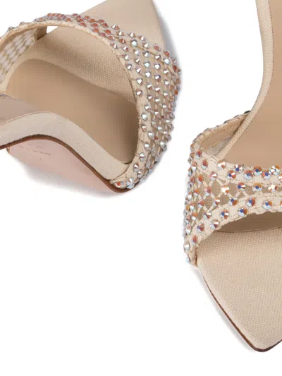 Le Silla Gilda Embellished Mules In Neutral