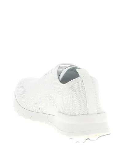 Kiton Knit Upper Sneakers Featuring Pull Tab In White