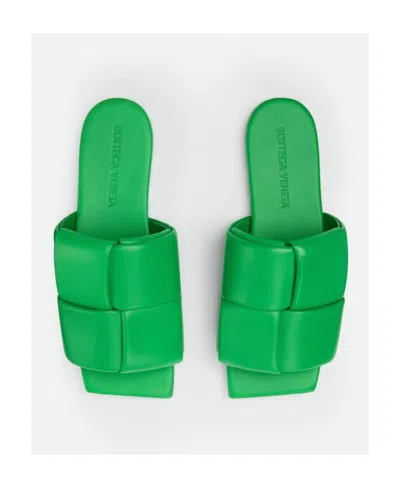 Bottega Veneta Patch Flat Slippers In Green