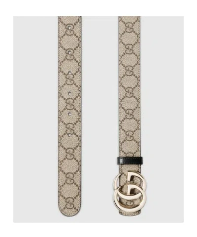 Gucci Reversible Gg Marmont Belt In Black