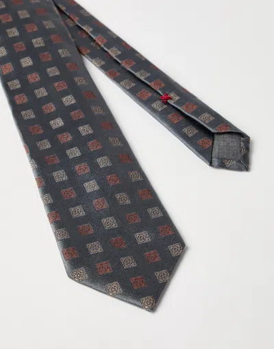 Brunello Cucinelli Patterned Tie In Gray