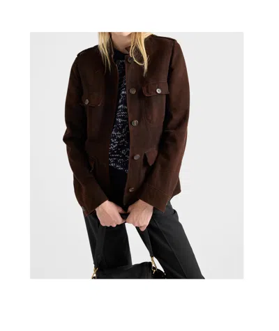 Prada Leather Jacket In Brown