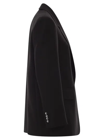 Max Mara Studio Mstbosco Single-breasted Cady Blazer In Black