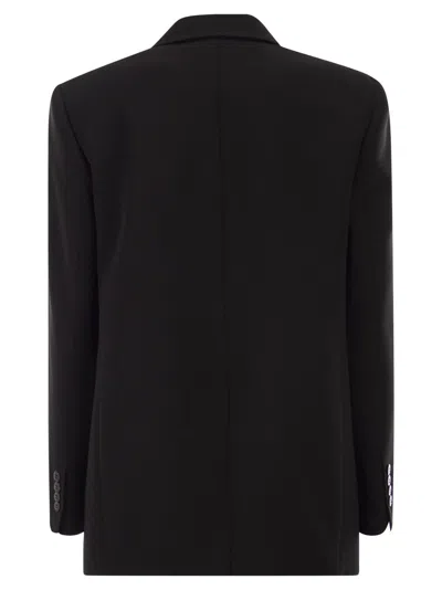 Max Mara Studio Mstbosco Single-breasted Cady Blazer In Black