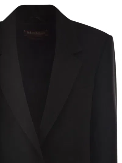 Max Mara Studio Mstbosco Single-breasted Cady Blazer In Black