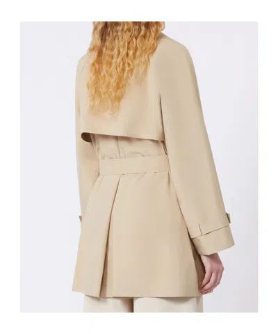 Weekend Max Mara Short Waterproof Canvas Trench Coat In Gray