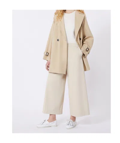 Weekend Max Mara Short Waterproof Canvas Trench Coat In Gray