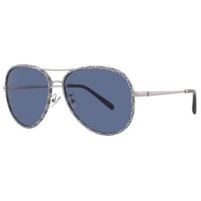 Tory Burch Navy Blue Pilot Ladies Sunglasses Ty6114 32744l 60 In Blue