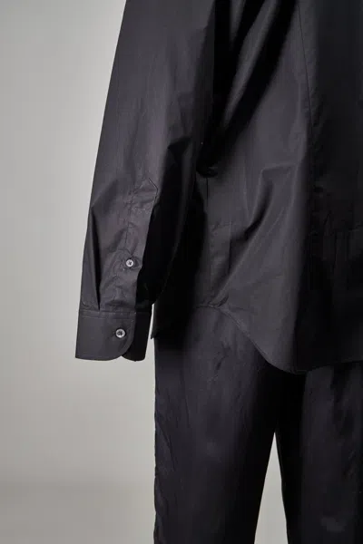 Raf Simons Classic Shirt With Net Insert, Black Dark Grey In Black