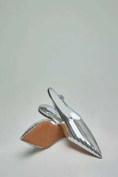 Alaïa Le Cœur Flats In Silver