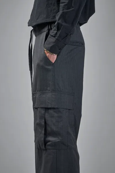 Geoffrey B Small Exaggerated Volume 6-pocket Cargo Trouser In Gray