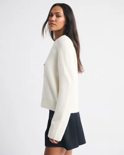 Abercrombie & Fitch The A&f Madeline Nyc Crew Sweater In White