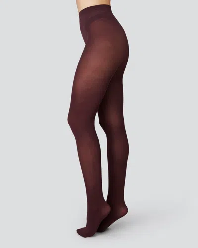 Swedish Stockings Olivia Premium Tights In Burgundy