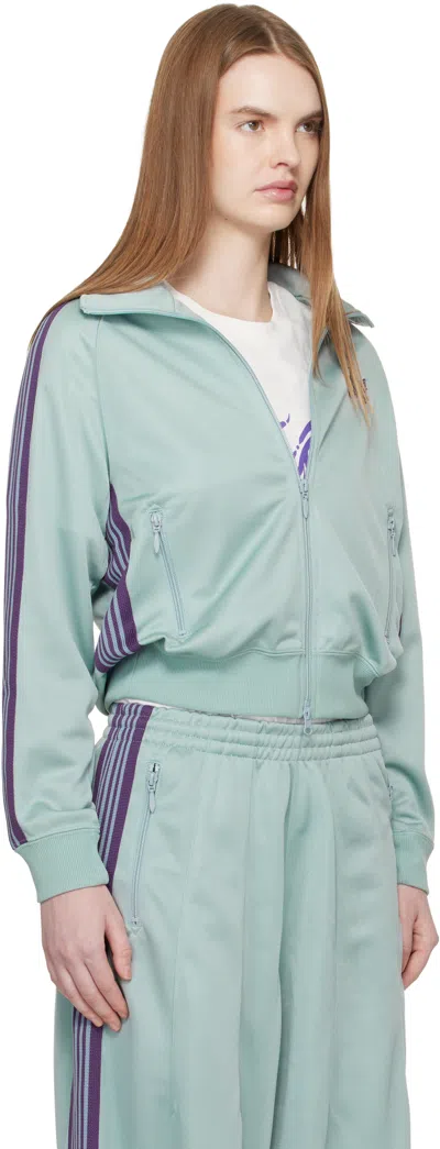 Needles Green Poly Smooth Track Jacket In Blue