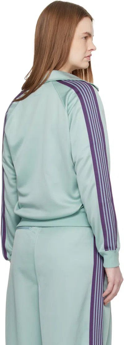 Needles Green Poly Smooth Track Jacket In Blue
