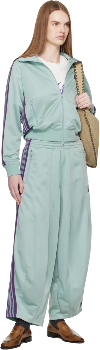 Needles Green Poly Smooth Track Jacket In Blue