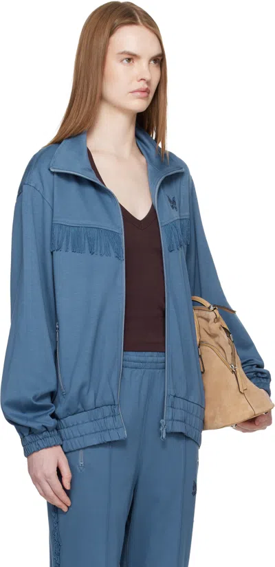 Needles Blue Fringe Track Jacket In Black