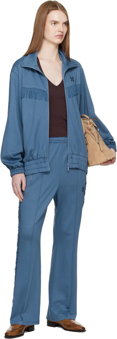 Needles Blue Fringe Track Jacket In Black