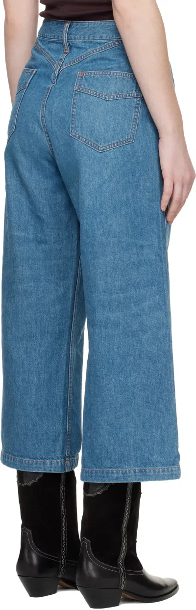 Needles Blue Cropped Buggy Jeans In Blue