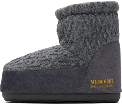 Guest In Residence Gray Moon Boot Edition Icon Low No Lace Knit Boots In Gray