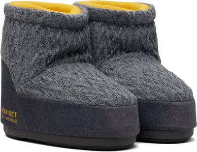 Guest In Residence Gray Moon Boot Edition Icon Low No Lace Knit Boots In Gray