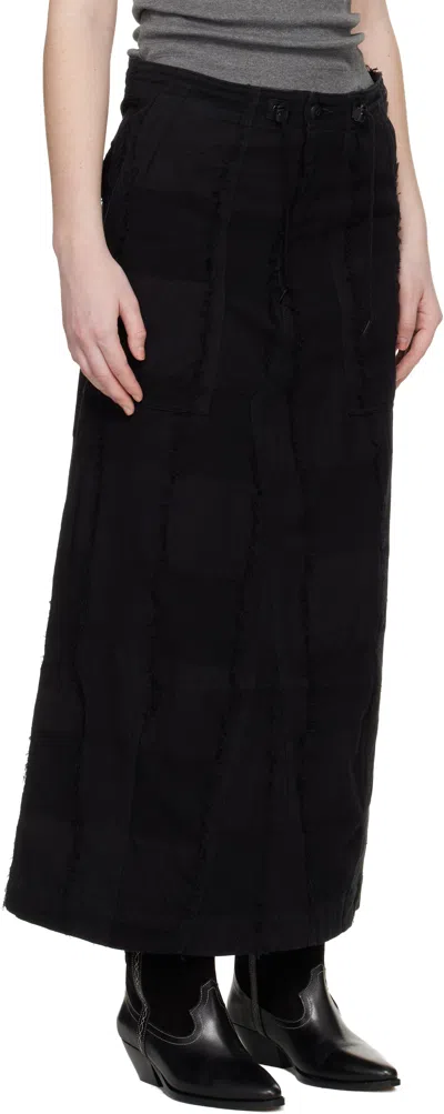 Needles Black String Fatigue Midi Skirt In Black