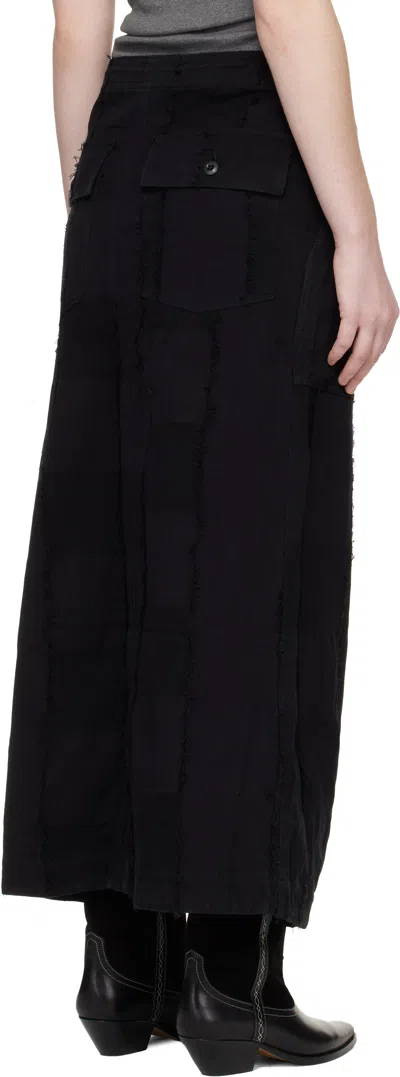Needles Black String Fatigue Midi Skirt In Black