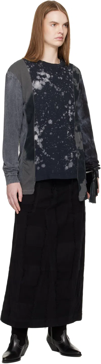 Needles Black String Fatigue Midi Skirt In Black