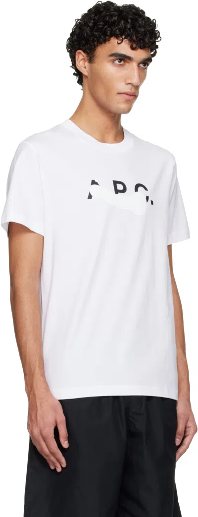 Apc White Logo T-shirt In White
