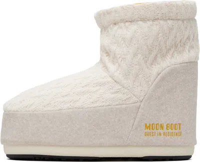 Guest In Residence Off-white Moon Boot Edition Icon Low No Lace Knit Boots In White