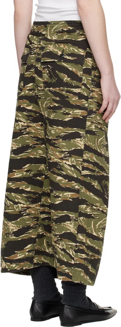 Needles Multicolor String Fatigue Midi Skirt In Black