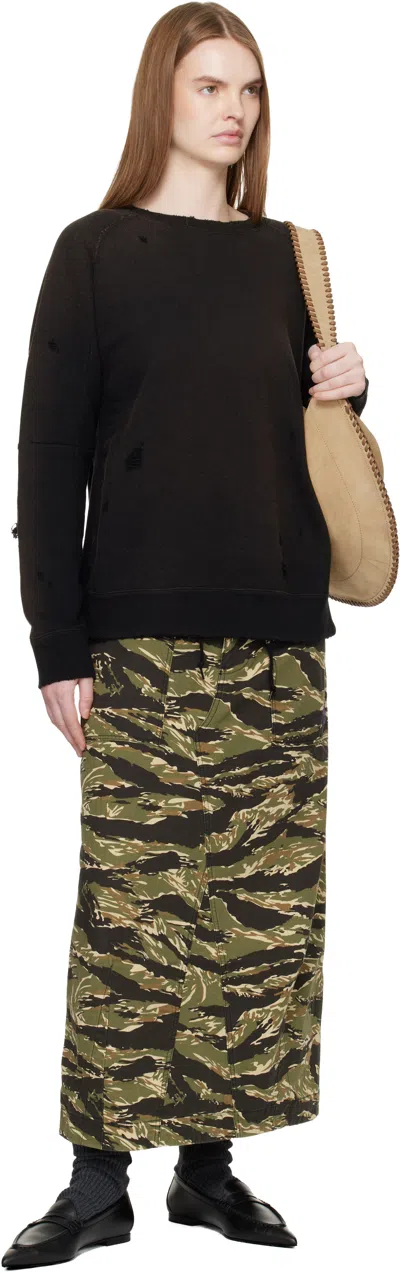 Needles Multicolor String Fatigue Midi Skirt In Black