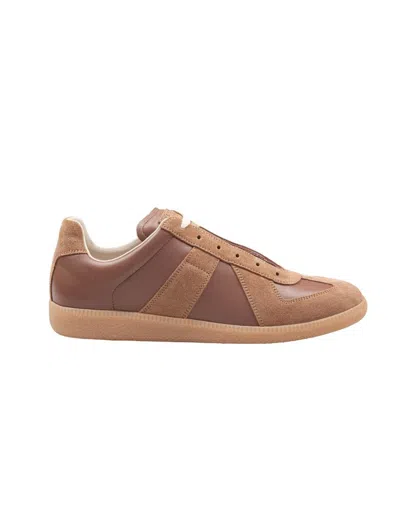 Maison Margiela Suede And Leather Sneakers In Multi