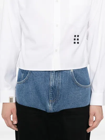 Romeo Hunte Six-blocks Cropped Shirt In White