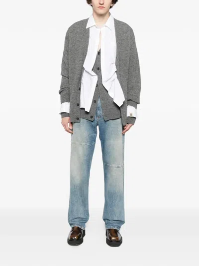 Romeo Hunte Layered Cardigan In Gray